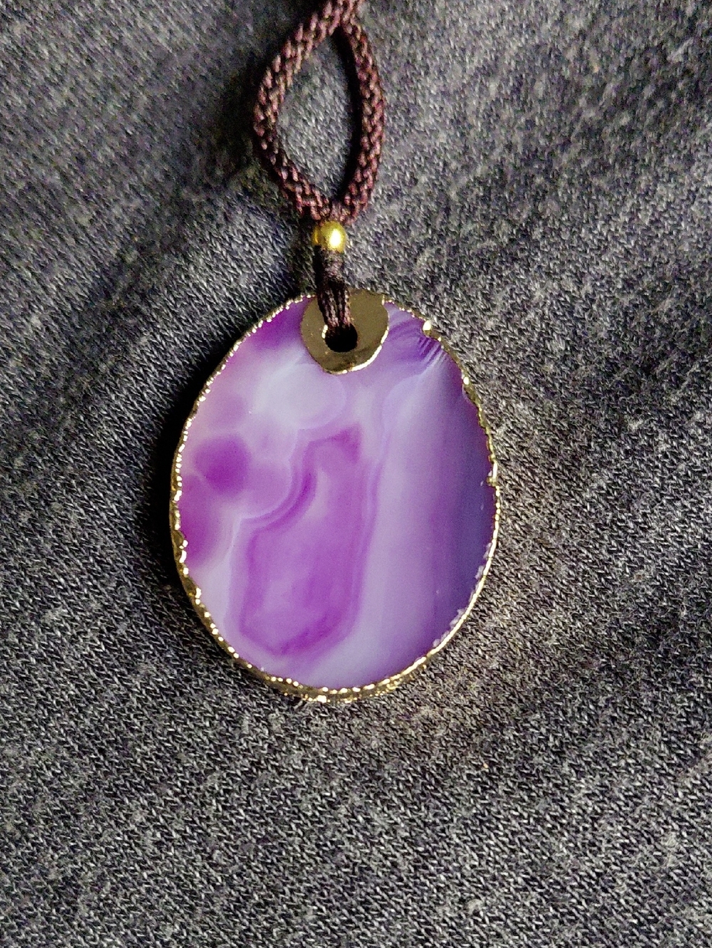 Purple Agate Pendant Necklace